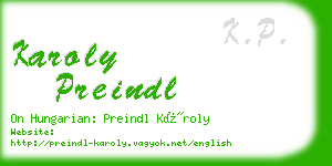 karoly preindl business card